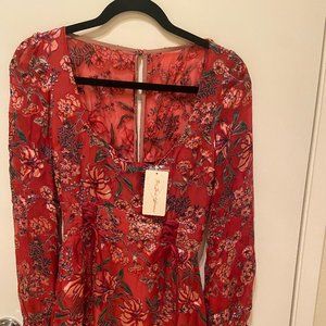 For Love and Lemons Pink Floral Dress XS NEW WITH TAGS